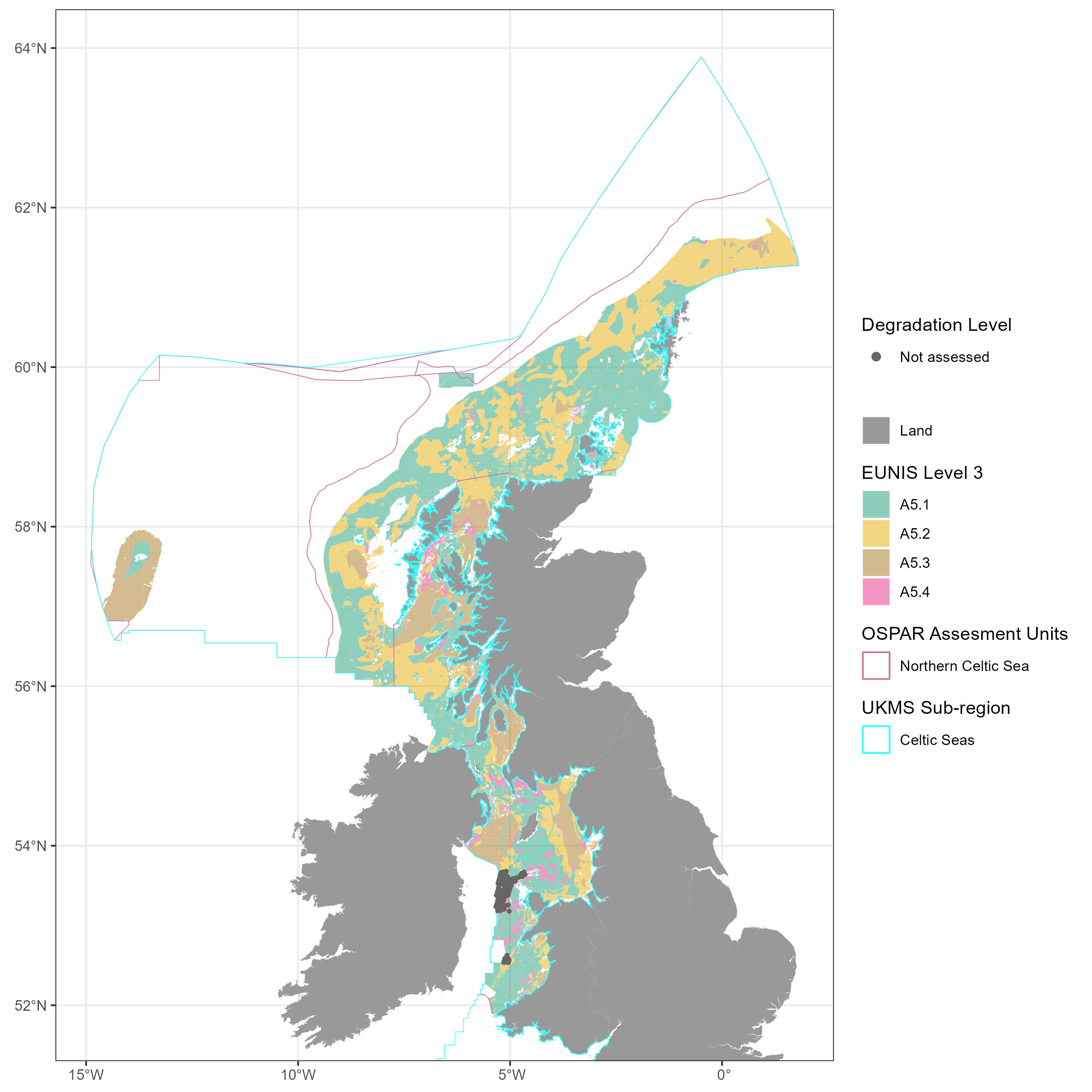 Map of the north of the Celtic sea within the UK EEZ.