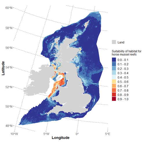 Map of the UK and surrounding seas within the UK's EEZ.