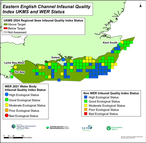 Eastern English channel infaunal quality index UKMS and WER status