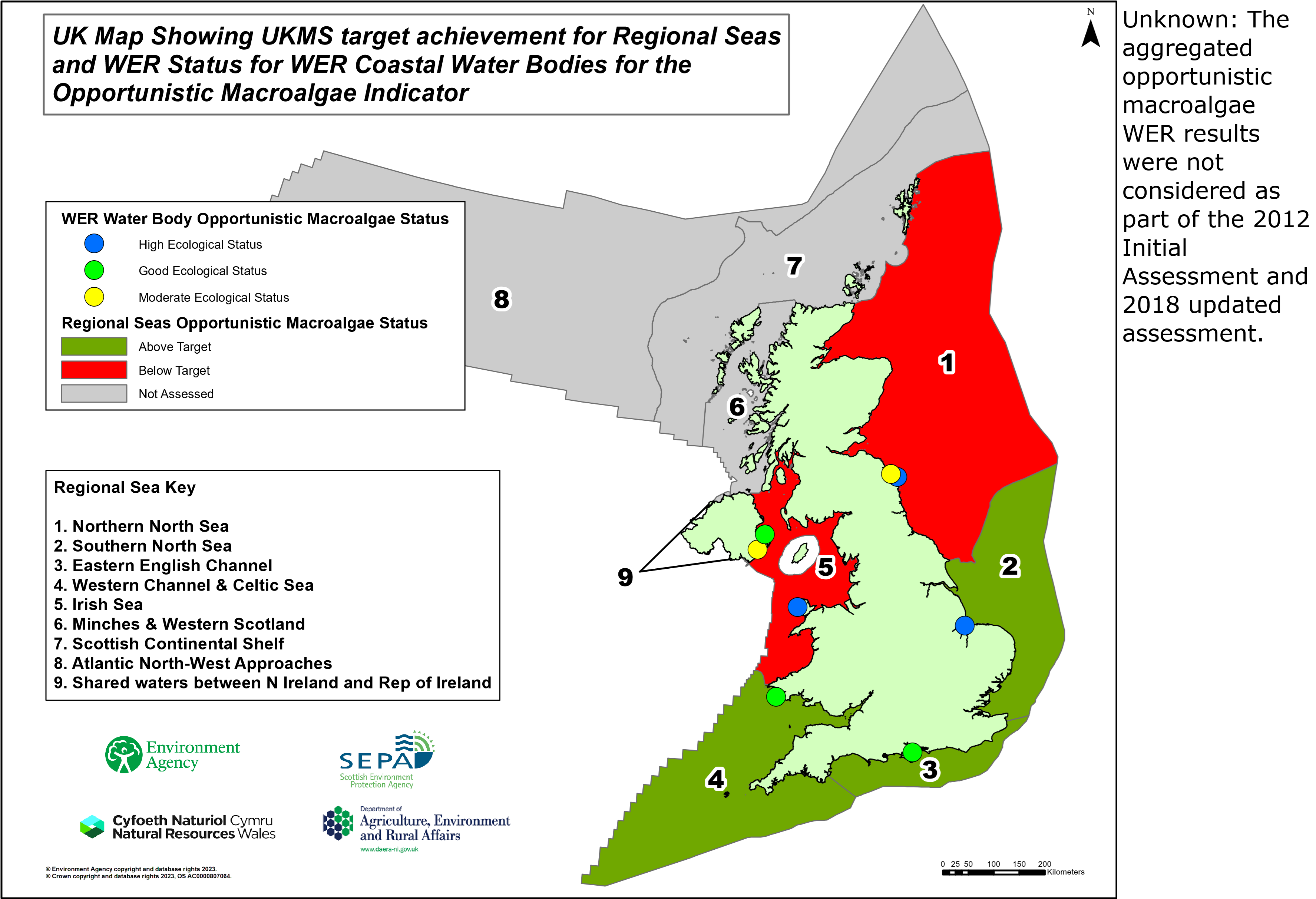 Map of the UK and surrounding seas within the UK's EEZ.