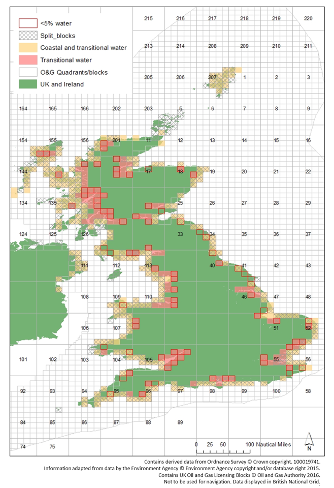 Map of UK oil and gas blocks