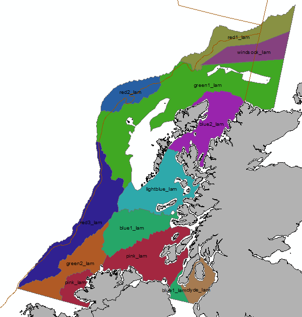 West of Scotland sub-divisions used as a basis for CSScoOT1 analyses.