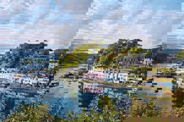 Houses near a lake