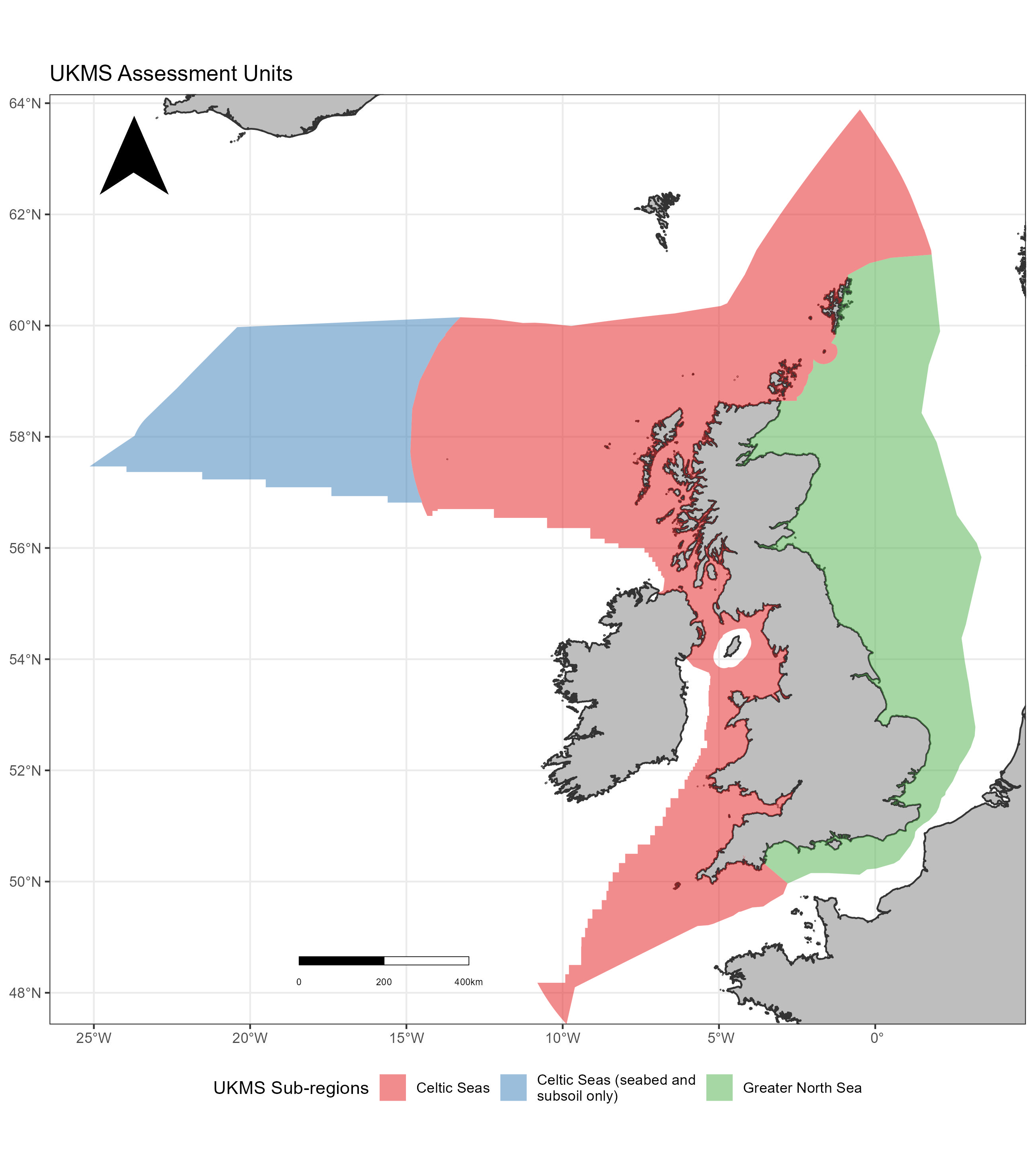 Map of UK and surrounding seas with the UK's EEZ highlighted and split between Celtic and North seas.