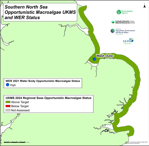 Map of the UK's Southern North Sea coast line.