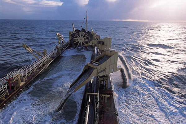 Photo of a dredger.