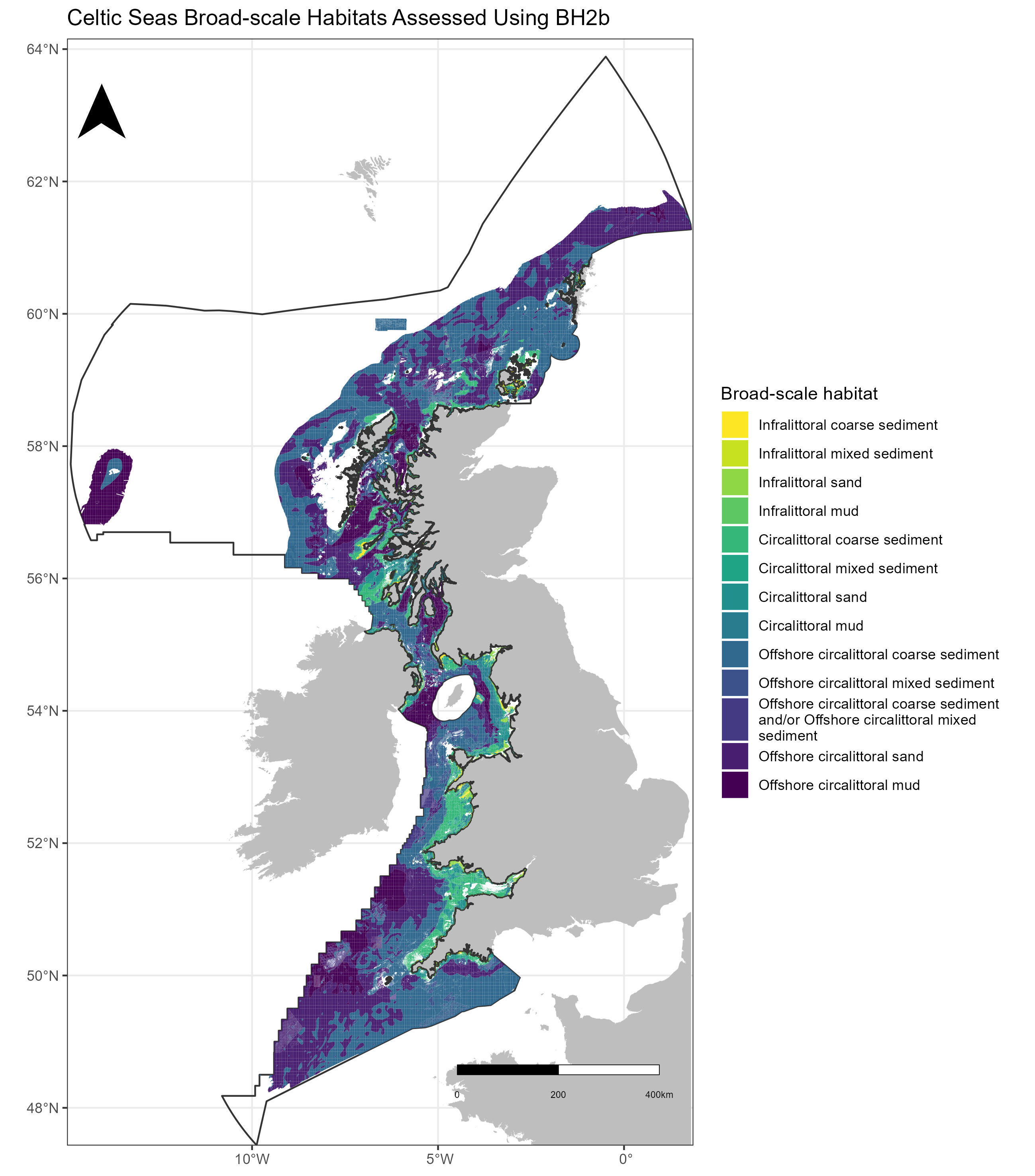 Map of the Celtic sea within the UK EEZ.