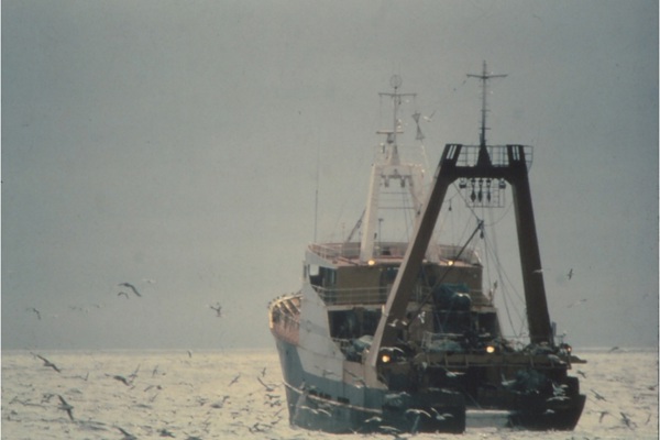 Photo of a fishing trawler.